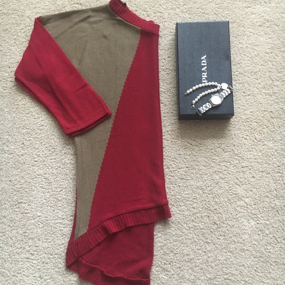 Loose high low three-quarter length sleeve top